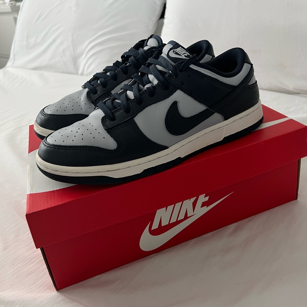 Nike Dunk Low Georgetown Navy Blue and Gray